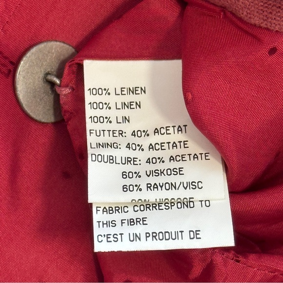 Geiger – Austrian Linen Jacket – Women’s 42 (Fits US 10–12) – Raspberry Red - Picture 5 of 11